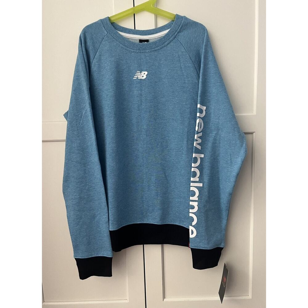 New Balance sweatshirt boys size 14/16 blue logo NWT